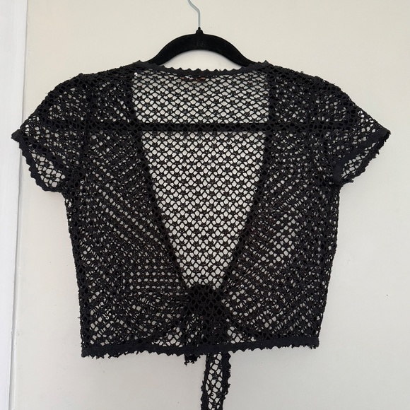 VINTAGE y2k knit crotchet sequinned shrug - Picture 2 of 5